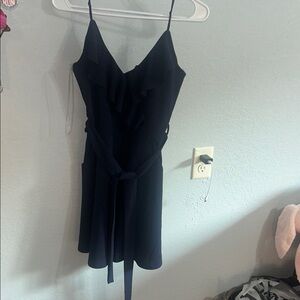 Elegant Navy Ruffle Dress